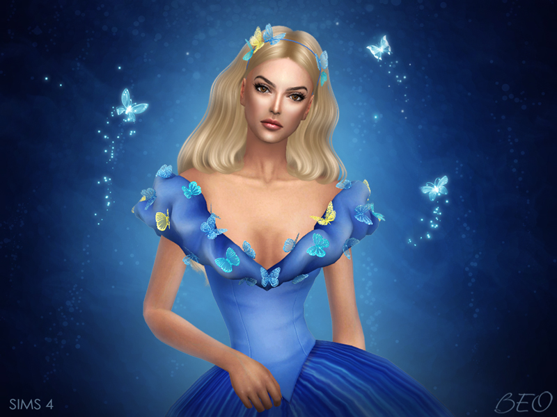 Cinderella (2015) - butterflies dress for The Sims 4 by BEO