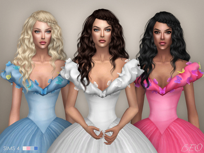 Cinderella (2015) - butterflies dress for The Sims 4 by BEO (3)