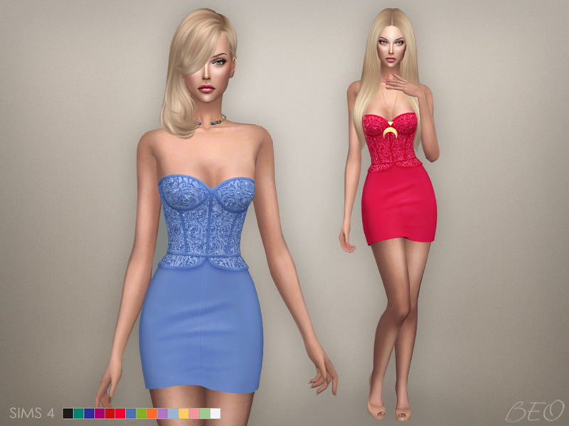 Cristina collection - Mini dress for The Sims 4 by BEO